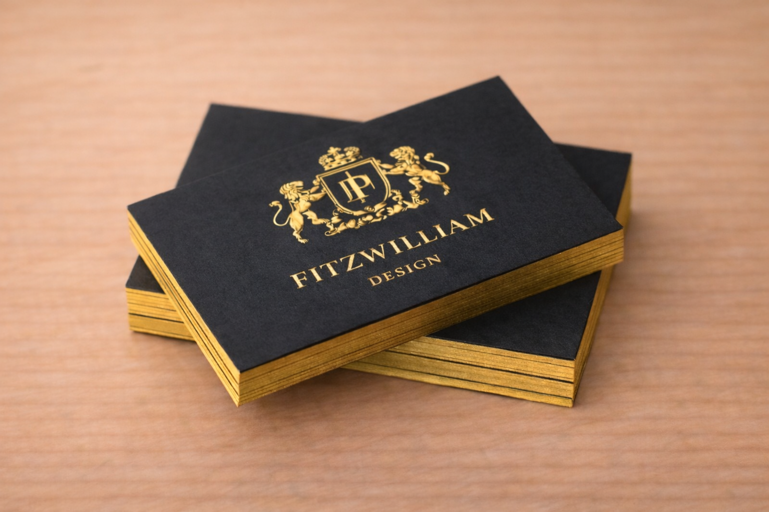 Premium black gold edge business cards