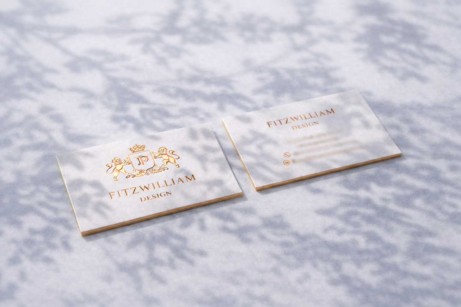Luxury white gold edge business cards
