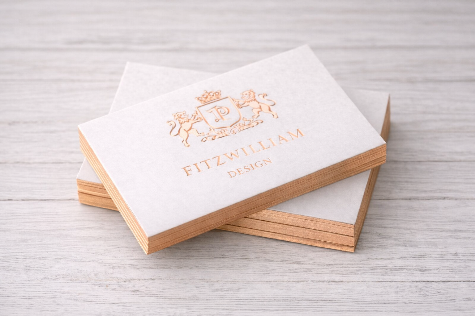Luxury white gold edge business cards