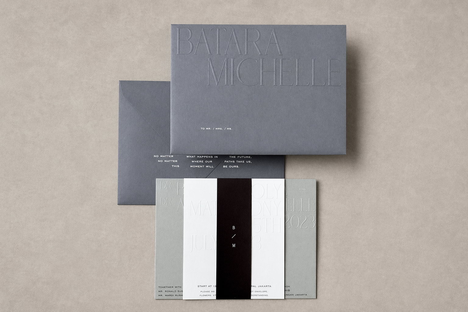 Grey Embossed Envelopes - Textured Pressed